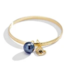 Pearl SophiaXuan Holiday Minimalist Thin Chain Bracelet Gold Plated Pearl Heart Locket Women Hawaiian Bracelet