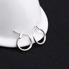 Rhodium Plated Women Earring Fashion Jewelry Women Men Unisex Small Brass Hoop Earrings