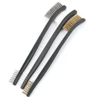 Mini Stainless Steel Plastic Handle Teeth Nylon Wire Brush Cleaning Polishing Tools For Rust Removal Detail Metal