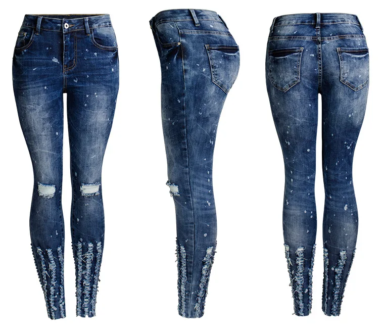 Factory Price Fashion Wash Denim Skinny Brazilian Jeans for Women