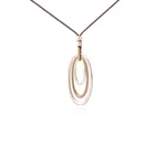 V&R Fashion jewelry Worn gold worn grey suede chain 3 hoops metal pendant sweater chain silver plated pendant necklace
