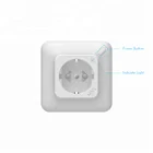 OEM eu standard smart glass wall plug, intelligent wall outlet work with Alexa Google Home Tuya IFTTT