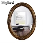 Resin European retro carving design wall mirror in antique gold color
