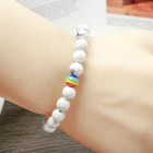 wish geometric artisan resin rainbow bead howlite stone bracelets