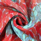 Silk 8mm Mulberry Silk Crinkled Chiffon Crepe Ggt Digital Printed Foliage Pattern Fabric For Apparels