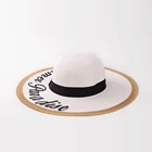 Wholesale special beautiful lady printed straw beach sun hat