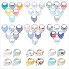 SmileBear Free Sample Customized Patterns Wholesale Cotton Newborn Adjustable Snaps Baby Bibs Triangle For Girls