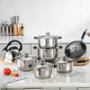 14 pcs stainless steel cookware set for induction cooker