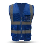 Hycoprot UV-Proof Royal Blue Conspicuous Hi Vis Reflective Safety Vest for Roadway Safety Airport Construction Night Work