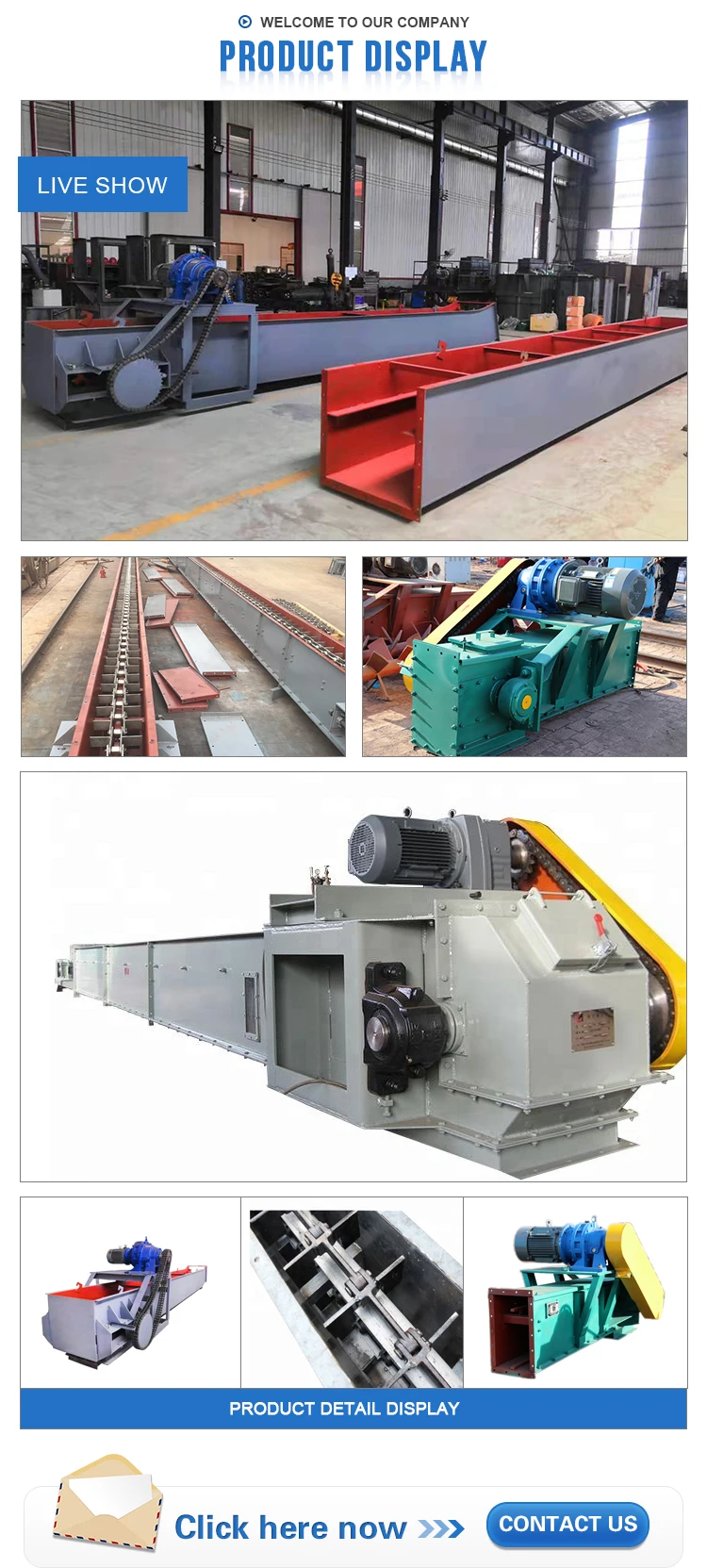 Flexible High Efficiency Fu Type Drag Chain Conveyor System For Corn Grain Transmission