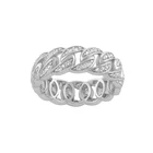 Women Ring Rings Wholesale 925 Silver Women Jewellery Cubic Zircon Cuban Link Chain Ring