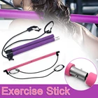 Portable Elastic Pilates Stick Bar Body Building Gym Rubber Tube Bands Fitness Equipment Training Exercise
