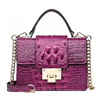 purple custom PU leather crocodile bag alligator hand bag luxury bags women bolsa feminina