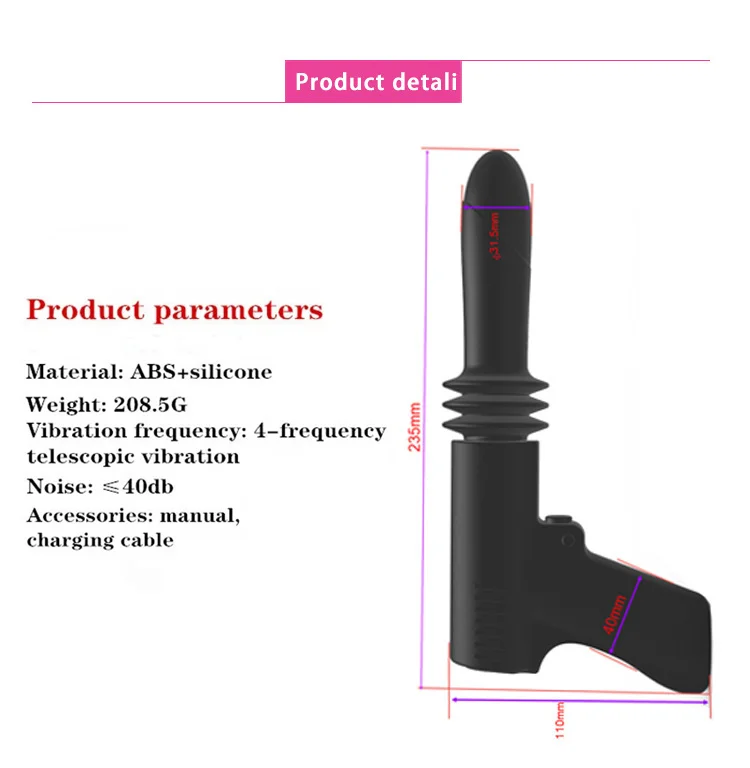 Novelty Hot Sale Pistol Vibrator Automatic Sex Machine Gun Dildo