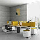 Commercial furniture high quality modern design steel desk frame white table top 4 person office workstation for staff