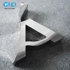Laser cutting seamless polishing technology 3d metal alphabet gold letters