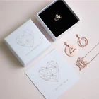 Custom High Quality Small Recycled Cardboard Necklace Packaging Rose Gold Velvet Jewelry Ring Boxes