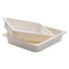Melamine Tableware White 1/2 Buffet Deep 6.5 Inch Serving Tray Custom Size Food Grade Plastic Tray