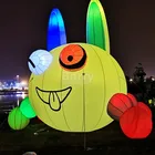 Colorful Inflatable Decorations Outdoor Led Light Rabbit Cartoon for Event Decoration