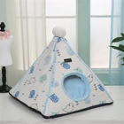 Customized Foldable Dogs Cats Bed Tent With Mat Pets House