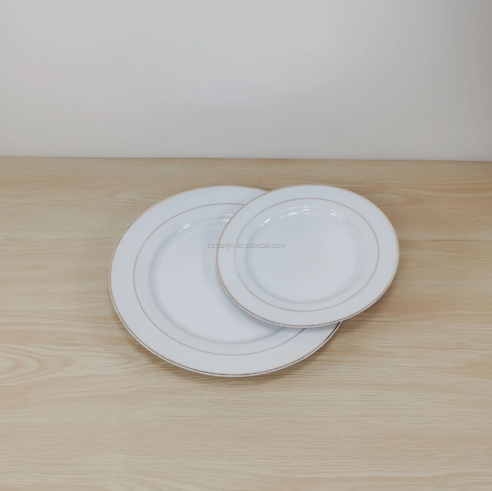 10.5 "8" china branco pratos de sobremesa de casamento com borda do ouro nórdico placa cerâmica