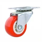 Stem Casters Newest Selling Red 1/1.25/1.5/2/2.5/3/4 Inch Castor Wheel Heavy Duty PVC Caster Swivel Casters