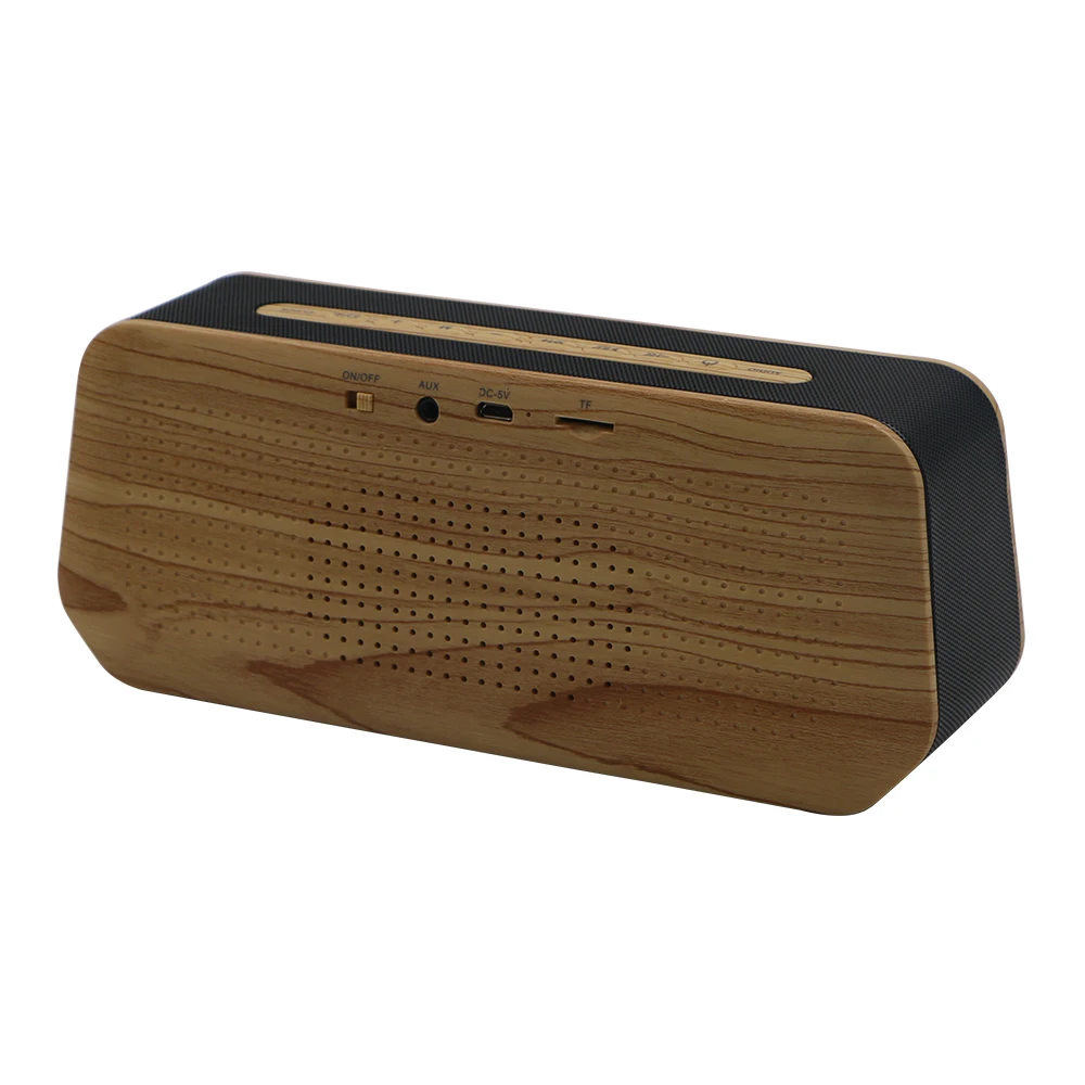 China Suppliers Support TF FM AUX Portable Wireless Wood Bluetooth Speaker With Dual Alarm Clock Home Bluetooth Loudspeaker - ANKUX.COM
