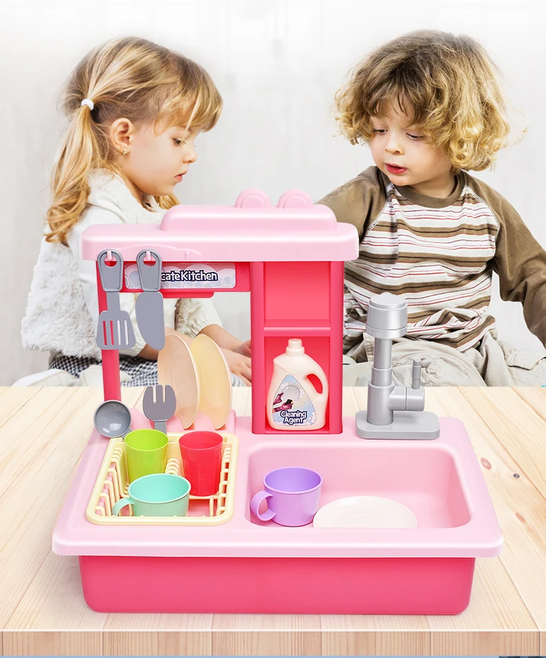 toy kitchen sink with running water