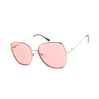 Free Sample Oversized Cat Eye Custom Women Sunglasses with Metal Frame Fashion Sun Glasses
