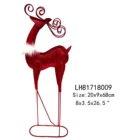 Christmas metal standing deer design with glitter for home decoration
