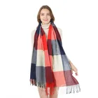 Italian High Quality Printing Luxury 100% Plaid Cashmere Scarf