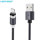 2019 Lanyasir Factory Supply T9 2.4A 1M 360 degree LED Magnetic Fast Charging Cable for all mobile phone