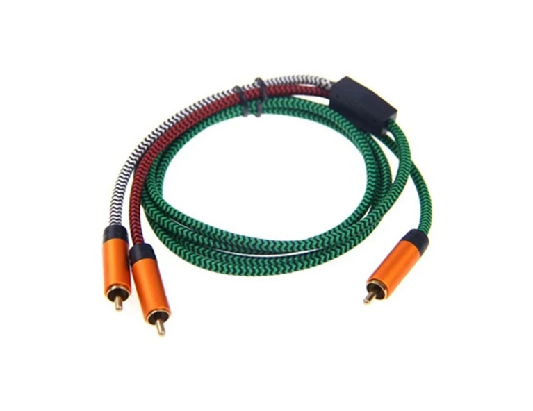 Male to Male RCA connector to 2RCA computer speaker connector audio cable - ANKUX.COM