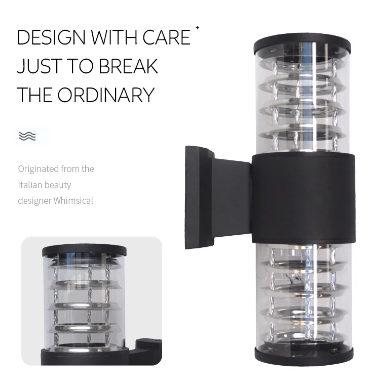 E27 Aluminum Modern Surface Mount Outdoor Landscape Garden Wall Lamp