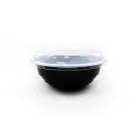 Big Deep Red Bowl Disposable Packaging Soup Clear Lid Custom