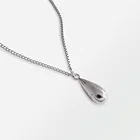 elegant 925 sterling silver smooth water drop pendant chain necklace