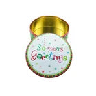 Christmas biscuit cookies food grade round tin box