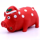 2019 new product pig shape funny latex activity christmas pet toy pig toys for dog chew toy