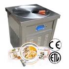 ETL CE Rohs certification FDA America Canada Franchises Single Round Pan Rolled fry Fried Ice Cream roll Machine