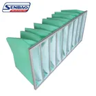 Synthetic fiber air filter media pocket filtration