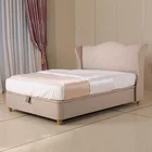 durable slatted soft wooden double bed luxury lift up storage bed base