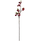 Christmas Leaves Artificial Red Fruit Artificial Green Leaves Tree Trunk for Living Decor Artificial Cherry Fruit Branch