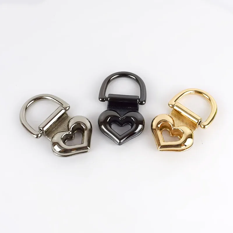 Meetee Bf059 Heart Shape Bag Side Buckles With D Ring Handbag Hardware