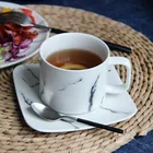 120ML Handmade Porcelain Marble desgin pattern porcelain Expresso coffee cup and saucer