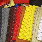 Embroidery Quilted Diamond Stitching PU PVC Synthetic Leather For Beds Upholstery