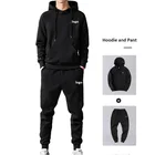 Hoodie with jogger pants wholesale men custom casual sports logo hoodies sweatshirts pants