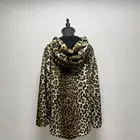 winter sexy women leopard print faux fur coat