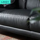 Furniture Leather Sofas Factory Nordic Furniture Small Apartment Light Luxury Top Leather Sofa For Living Room