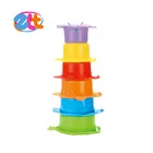 Children's educational fun cartoon fish shape hourglass stack cups toys