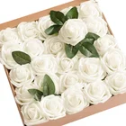 8cm Bulk Giant Foam Rose Artificial Flowers Head for Wedding Decoration Bouquet Packing Box